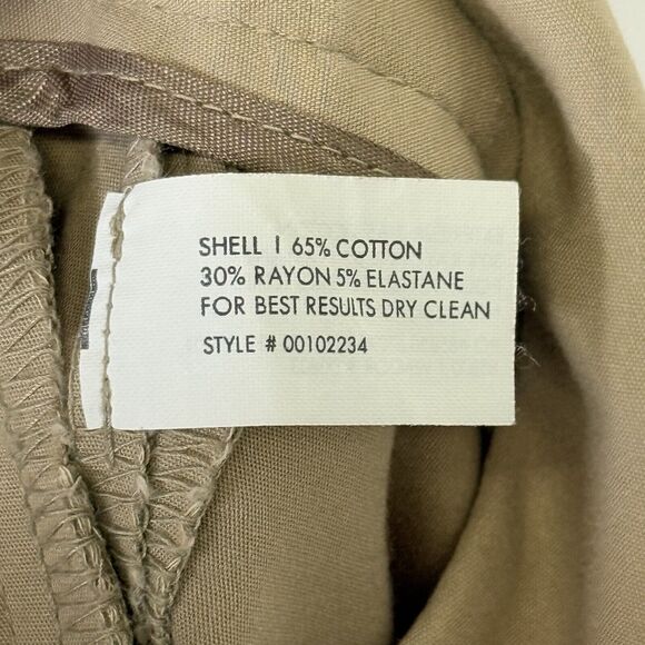 Club Monaco Beige Rayon Cotton Straight Leg Career Trousers Pants Women's 00‎ - Picture 8 of 8